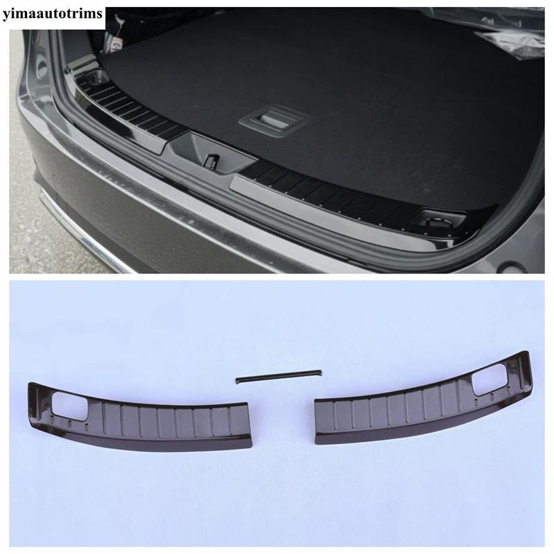 Car Rear Bumper Door Sill Trunk Tread Plate Panel Cover Trim For Mazda CX-70 CX-80 CX-90 2025 2026 Stainless Steel Accessories