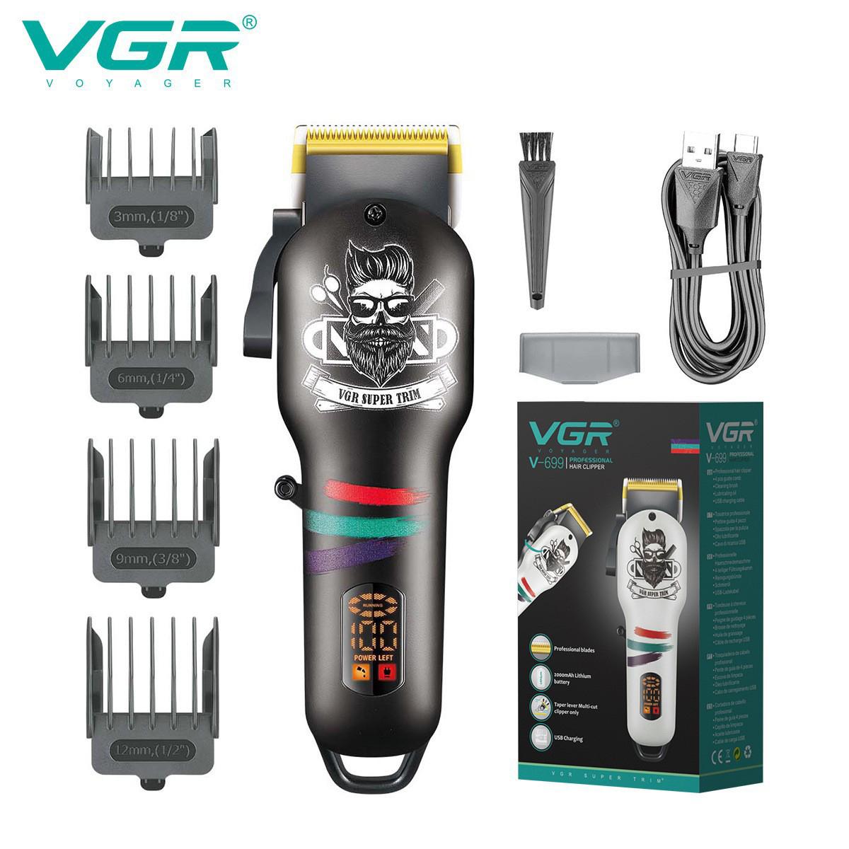 

Original VGR V-699 Rechargeable Vintage Electric Oil Head Clipper Electric Professional Hair Beard Trimmer Men s Home Razor Shaver Digital Display чорний