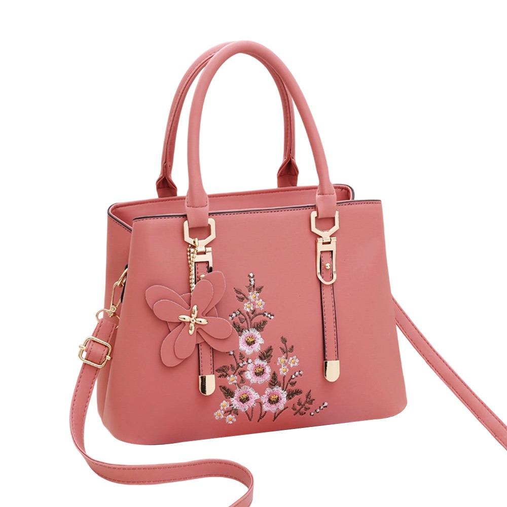 Fashion PU Leather Shoulder Bags Solid Color Large Capacity Ladies Handbags with Pendant Female Messenger Bag