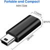 USB C to Mini USB Adapter 2 Pack, USB Type C Female to Mini USB 2.0 Type-B Male Adapter, Support Charging and Data Transfer, Compatible Digital