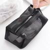Mini Clear Nylon Mesh Cosmetic Bags Cute Women Small Lipstick Makeup Bags Pouch Data Line Key Earphone Organizer Case