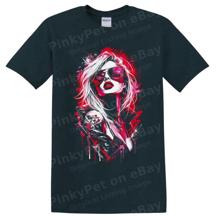 Red Fashion Portrait T Shirt W/ Sunglasses Splatter Street Art Graphic Tee