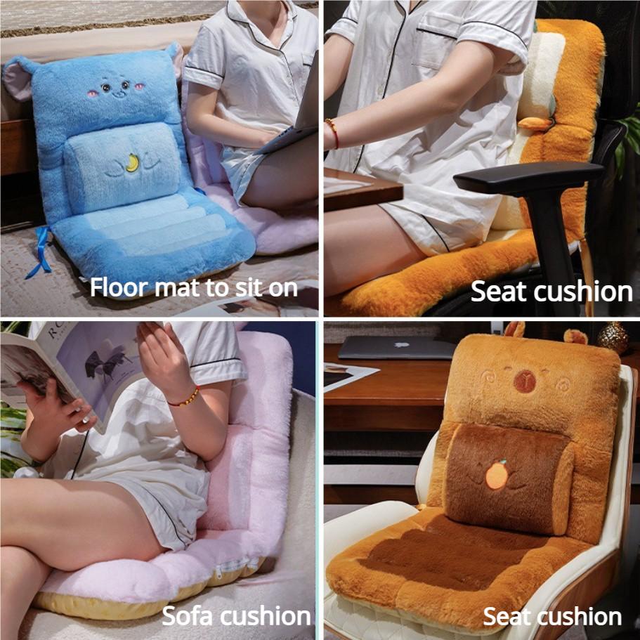 Cartoon Plush Cushion Chair with Thick Non Slip Design Integrated Cushion with Straps Very Suitable for Home Office Use