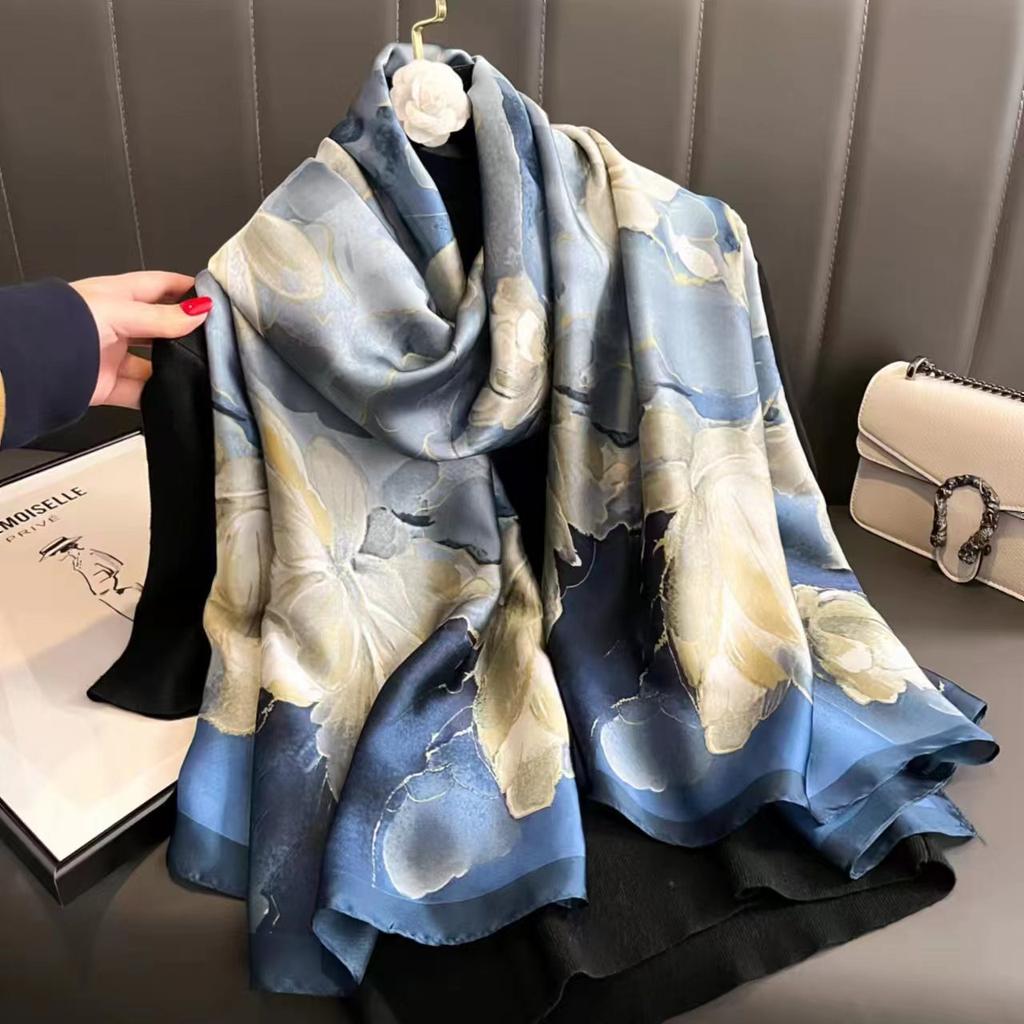 New silk scarf female fashion thin section temperament sunscreen sarong beach towel scarf scarf sarong