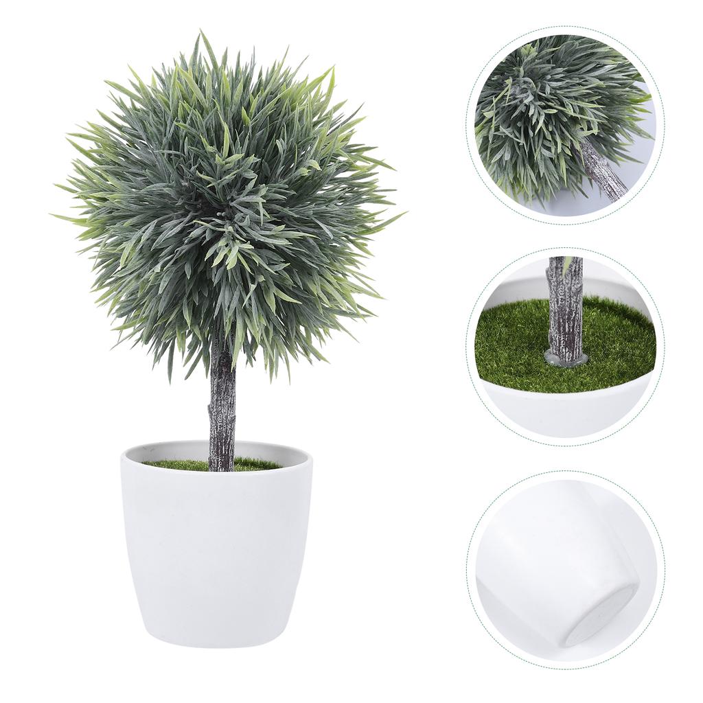 Konstgjord sfärisk krukväxt Falska gröna växter Faux Dekor Simulerad Bonsai Hem