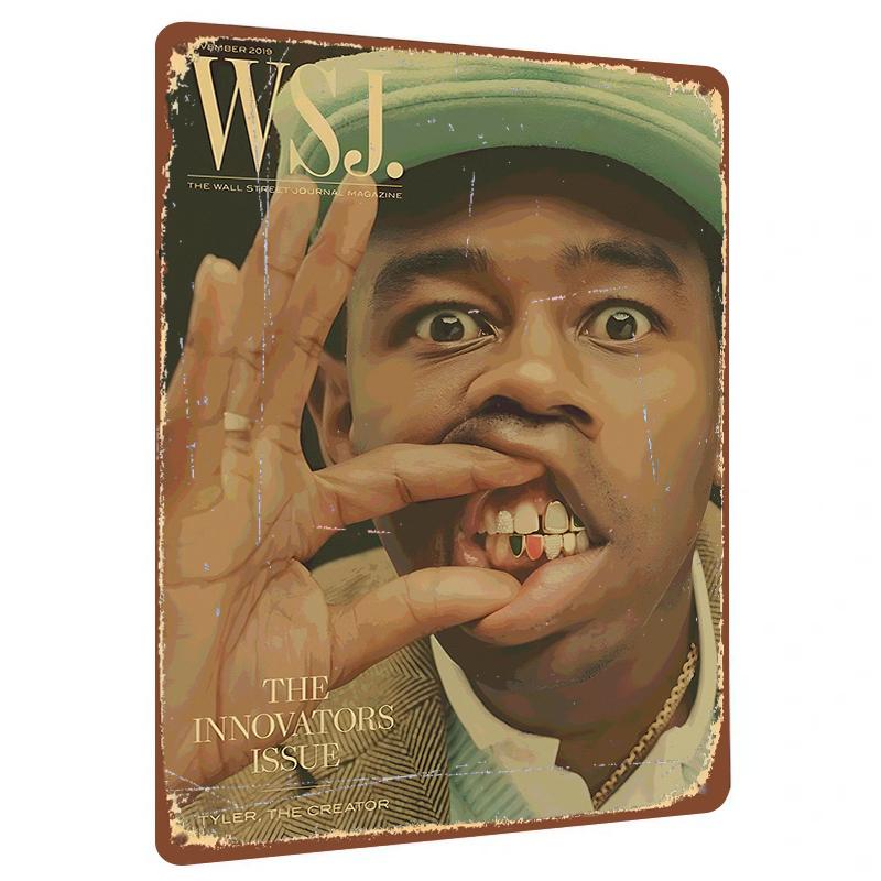 

WSJ November Cover Tyler The Creator The Innovators Issue Custom Metal Tin Sign Wall Art Decor 20x30cm（7.8x11.8inch）