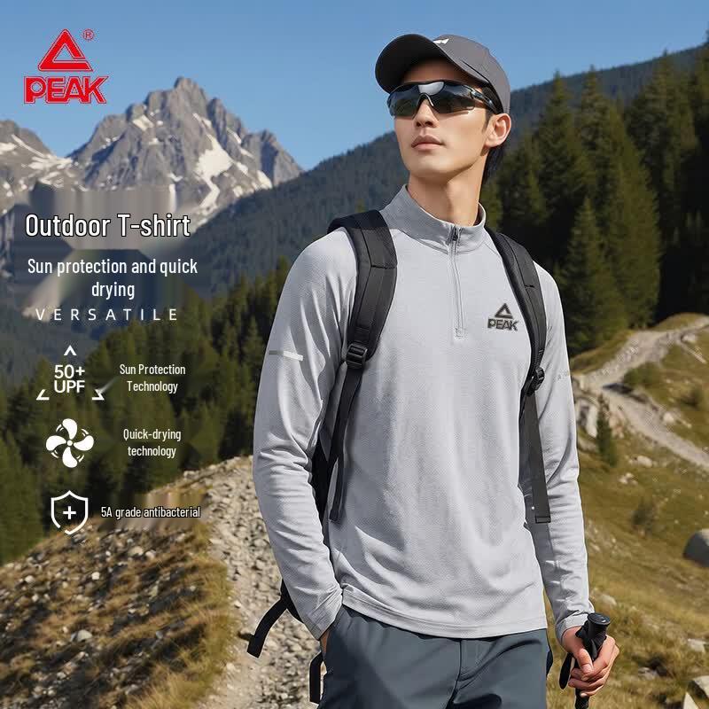 Peak Men's Ice Silk Quick-Dry Long-Sleeve Outdoor T-Shirt