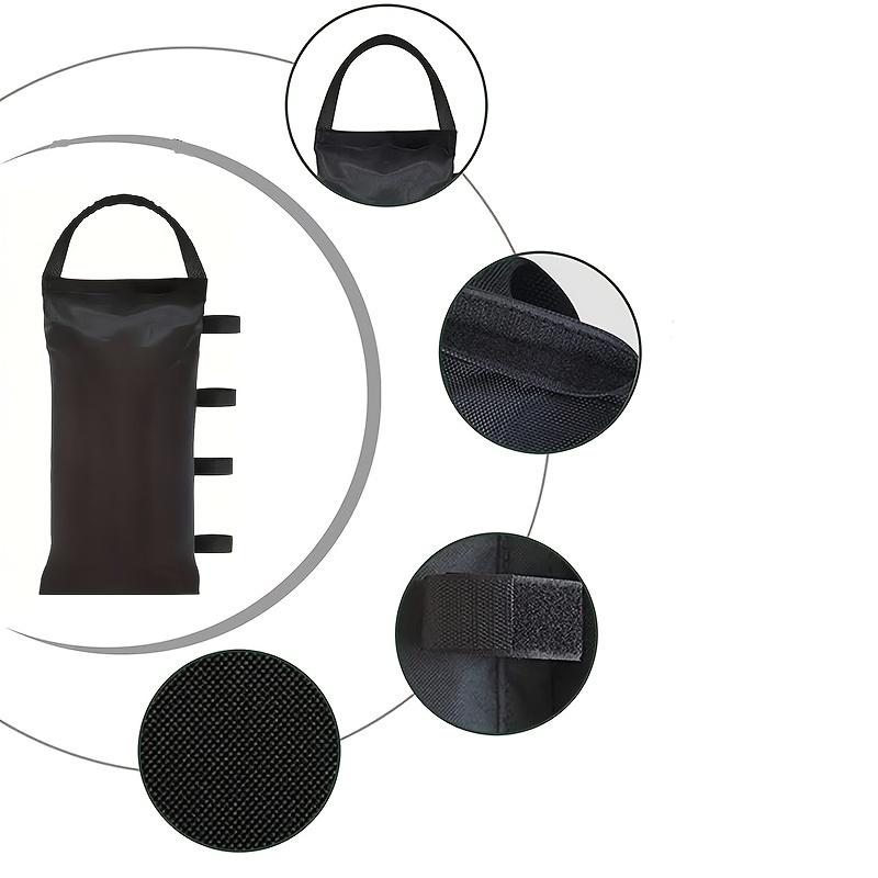 4 Stück Hochleistungs-Outdoor-Pavillon-Gewichte - Strapazierfähiges Polyester, Schwarz, Winddichte Sandsäcke für Sonnenschutz und Picknicks
