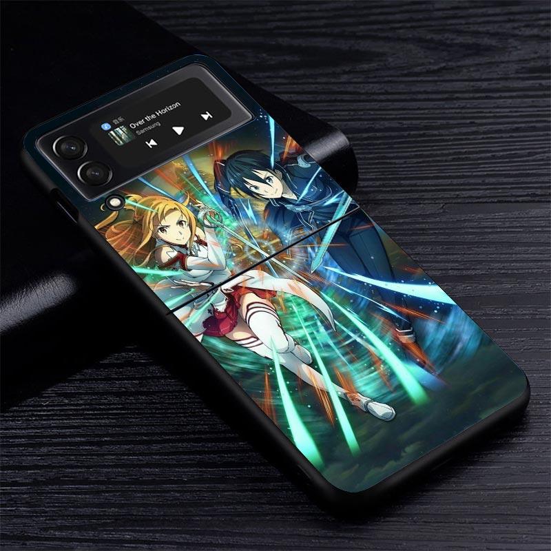 Sword Art Online Anime Z Flip 7 Phnoe Case For Samsung Z Flip 6 5 4 3 5G Galaxy ZFlip7 ZFlip4 ZFlip5 ZFlip6 ZFlip3 Phone Cover 4
