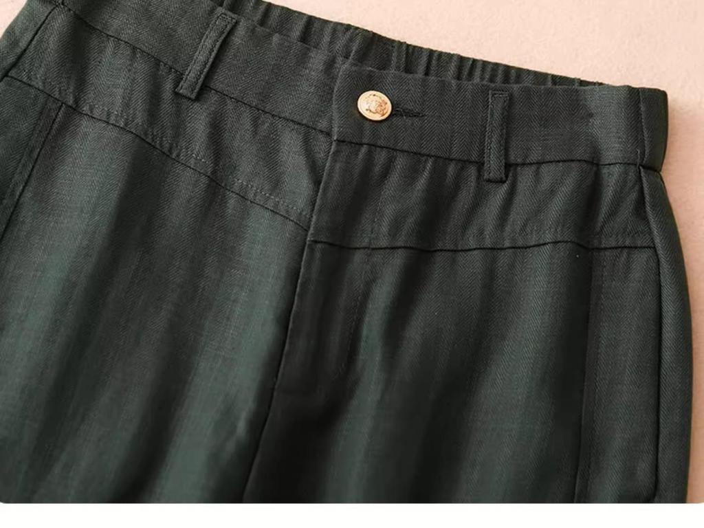 Women's Summer 2025 White Tencel High Waist Harem Pants - Lightweight Nine-Point Cotton Linen Carrot Straight Leg Design