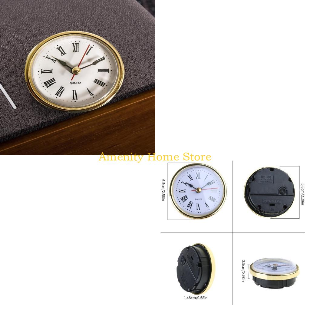 

F26C Vintage Clock Inserts Small Face Quartzs Clock Movement Roman Numeral Round Clocks Diameter 65mm DIY Parts Accessories CN