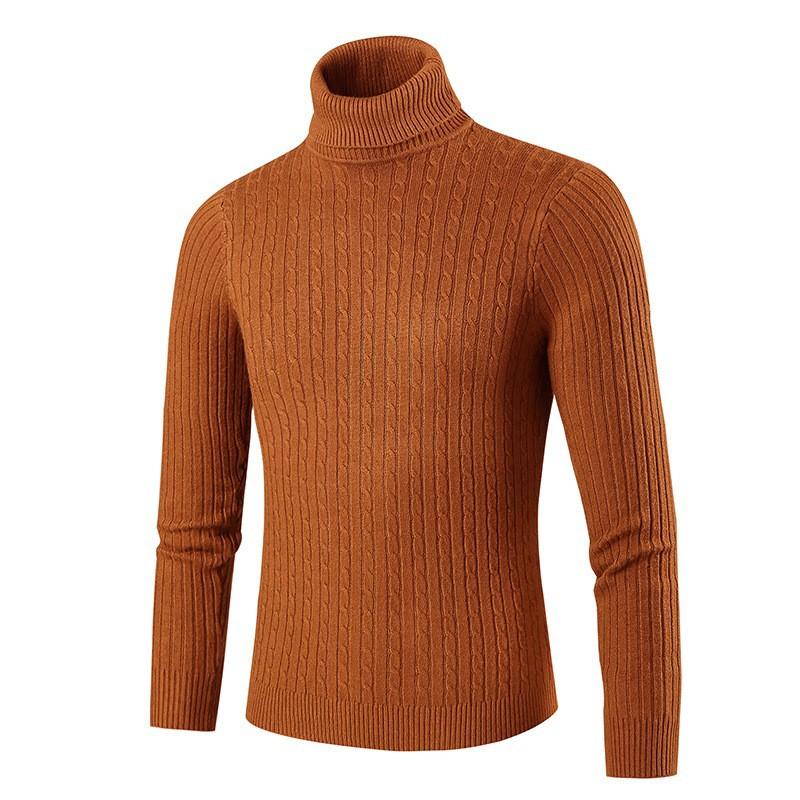 

Men s Autumn and Winter Solid Color Turtleneck Pullover Sweater XXXXL белый