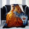 1pc Beauty and The Beast Printing Blanket - Soft, All-Season Throw for Office Blanket,  | Personalized Gift with Adorable Cartoon Design
