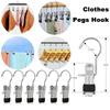 10~80PCS Closet Clothes Organizer No Trace Clothespins Clothes Pegs with Hooks Stainless Steel Socks Drying Clothes Hangers Clip