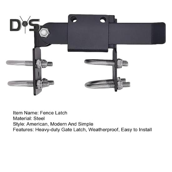 Závora pro dvoukřídlou bránu Pletivová bránová závora pro rám brány 1-3/8" Ocelová povětrnostně odolná bezpečná uzamykací závora pro kovovou dvoukřídlou bránu