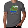 YEP Pepe C*CK - White Outline T-Shirt Blanks Aesthetic Clothing Sublime T Shirts for Men Cotton