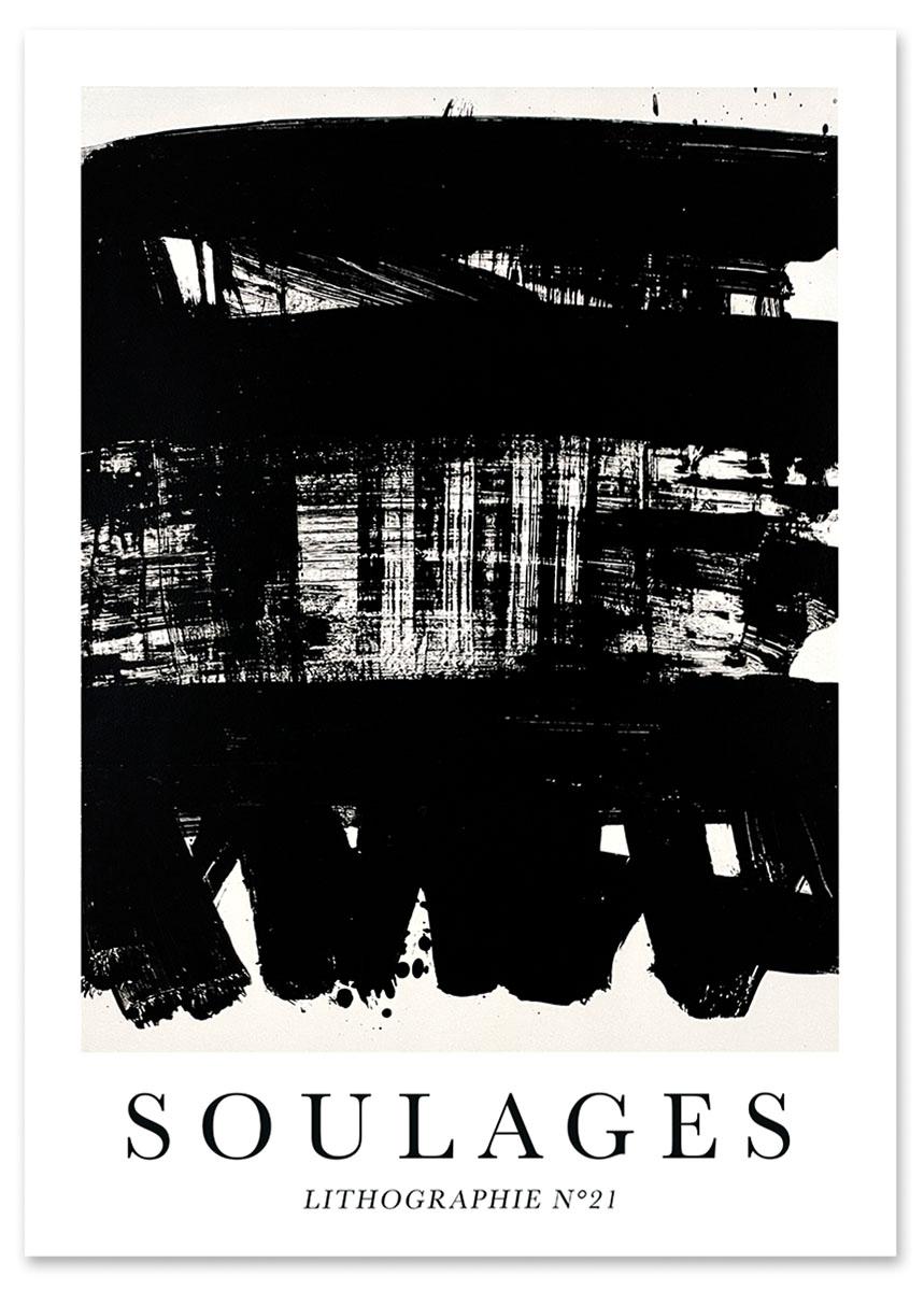 

Plakat abstrakcja czarnobiała soulages 30x40 cm