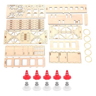 Holz-Straßensperren-Set Hochdichte Platte Einfach zu montieren Passend für LDRC X43 M58 1:43 Maßstab RC Crawler