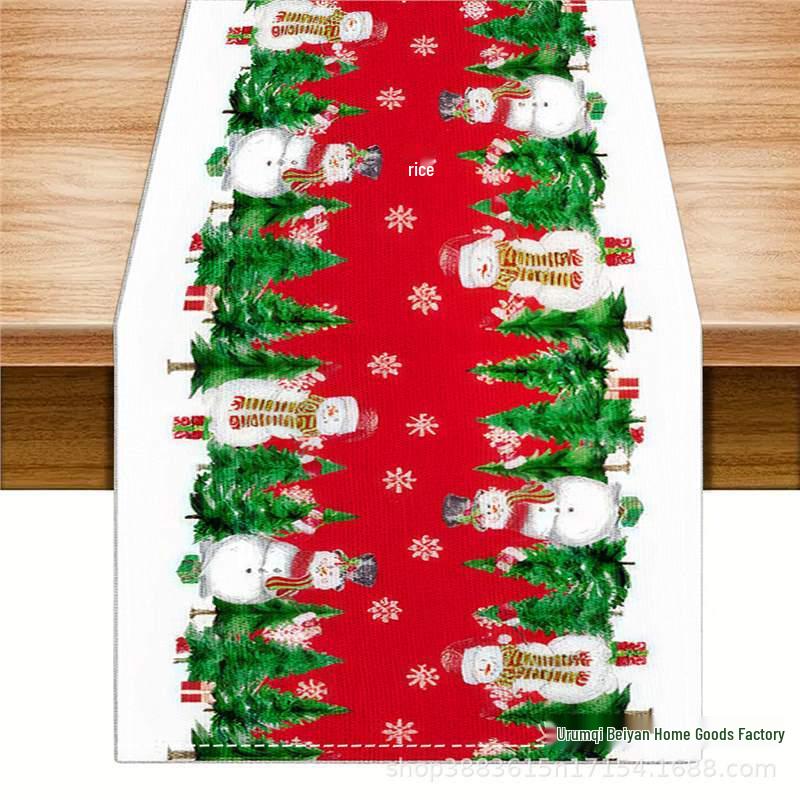 Cross-border Christmas Snowman & Santa Table Runner and Placemat