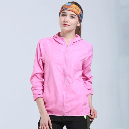 Sun Protection Jacket Windproof Waterproof Pockets Hooded Zipper UV-resistant Solid Color Men Women Outdoor Windbreaker Coat Daily Wear