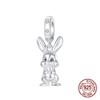 925 Silver Hypoallergenic Cute Bunny Rabbit Pendant Charm Easter Bead Fit Bracelets Adorable Jewelry Gift for Women