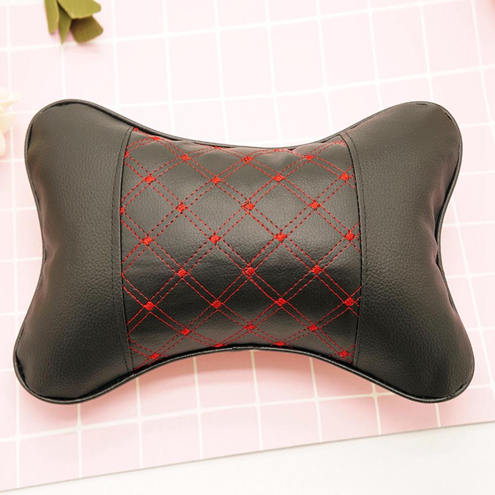 Universal Car PU Head Pillow Neck Rest Pad Headrest Cushion Pillows (black)