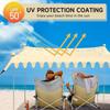VILLEY Tarp Beach Tarp Beach Sunshade Beach Tent for 4 To 6 People Tarp Tent with 4 Poles UV Protection UV Cut Shading Ventilation Sun Shade Sun