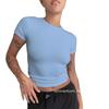 Women's Plain-coloured Fitted Short-sleeved T-shirt Women's Fashionable Casual Base Layer Top
