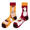 Asymmetric Colorful Christmas Cotton Socks for Couples