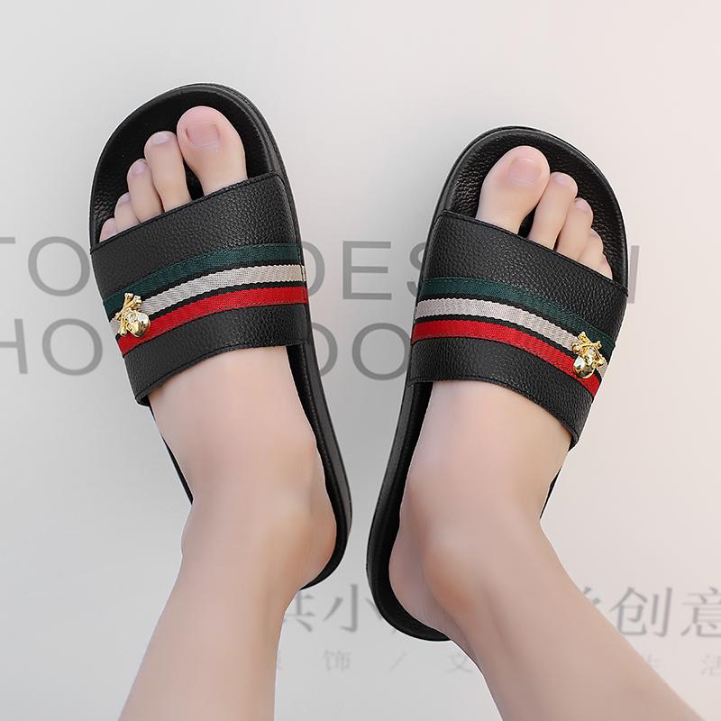 Men Women Slippers Shoes Fashion Leather Summer Footwear Women's Flip Flops Men Flat Woman Sandals Mules Shoes for Men