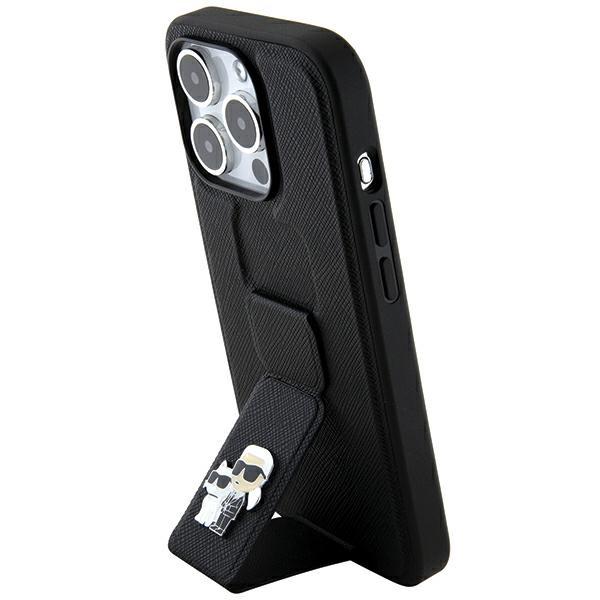 Karl Lagerfeld Klhcp13Lgsakcpk Iphone 13 Pro / 13 6.1 Czarny/Black Hardcase Gripstand Saffiano Karl&Choupette Pins