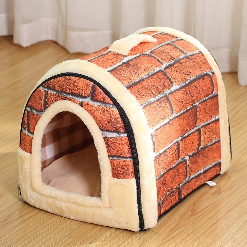 Dog Pet House Dog Bed For Dogs Cats Small Animals Sleeping Bed Indoor Soft Cozy Dog Cave Bed Foldable Removable Warm Cats Kennel