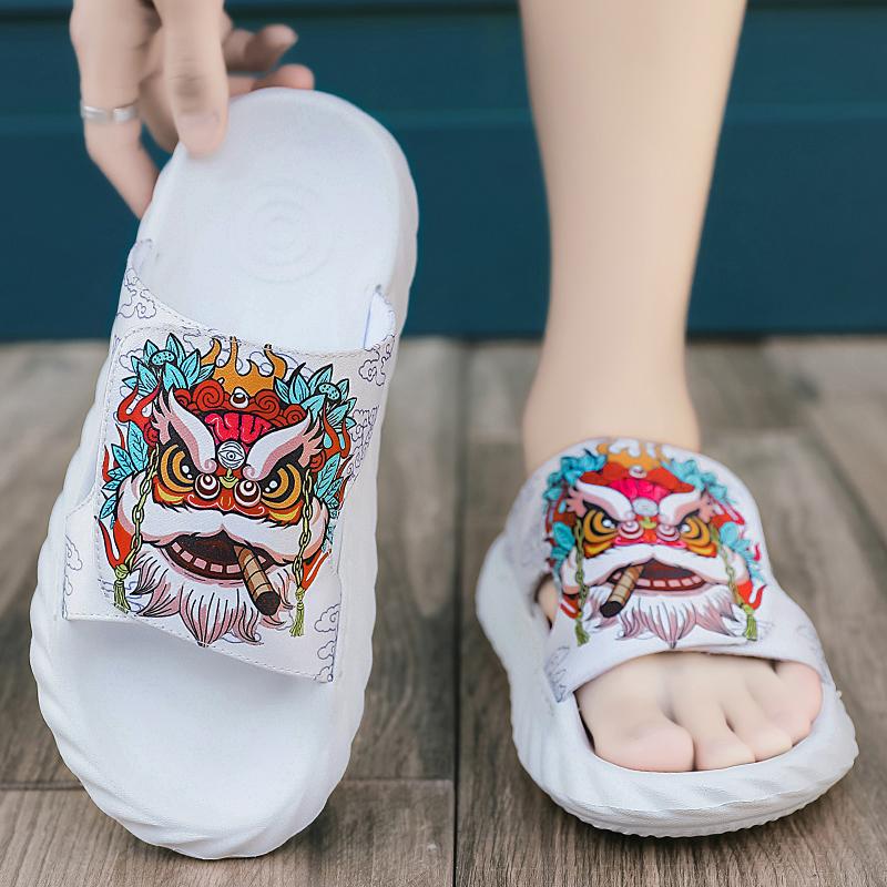 Summer Youth Slippers Men Comfortable Soft Unique High Quality Slippers Non-Slip Outside Flip Flops Thick-Soled Toe Sandals