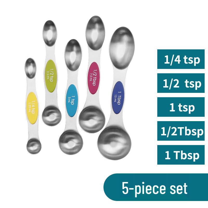 MDNG 5-Piece Colorful Stainless Steel Double-Ended Measuring Spoon Set