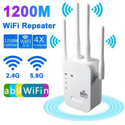 Repetidor amplificador WiFi de 1200Mbps, extensor de red inalámbrico 802.11ac, amplificador WiFi de doble banda 5G 2,4G, enrutador Wifi inalámbrico de largo alcance