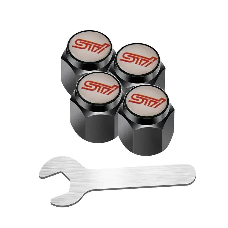 Car Wheel Tire Valve Stem Caps Air Cover with Wrench for Subaru Forester Ascent BRZ STI Exiga Legacy Outback Tribeca WRC WRX XV ew3
