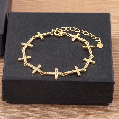 

Nidin Hot Sale Butterfly/Eye/Plane/Cross Shape Charm Adjustable Bracelet For Women Fashion Gold Color Zircon Wrist Jewelry Gift