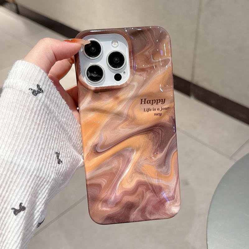 Fashion Oil Painting Marble Texture TPU Case For iPhone 16 15 13 14 12 11 Pro Max 16 Plus Shockproof Silicone Phone Cover