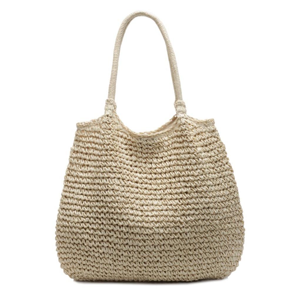Bohemian Straw Shoulder Bag Breathable Summer Beach Bag Leisure Weave Tote Bag Women