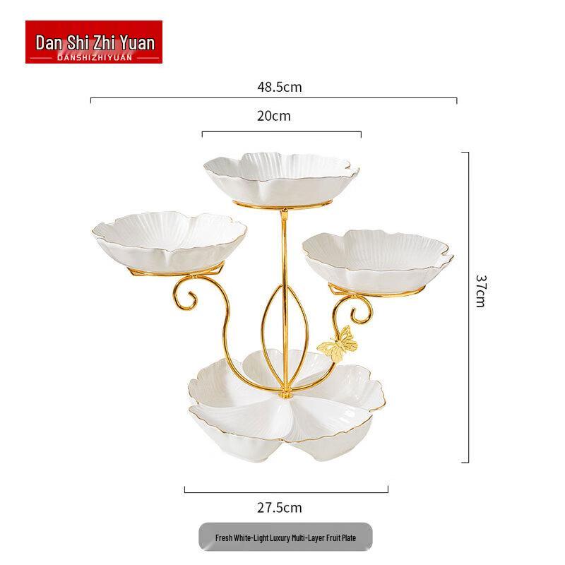 Ceramic Multi-tier Fruit and Snack Serving Plate