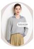 Women's Color-Block Lapel Knit Sweater: Loose Long Sleeve Stripe Base Layer for Autumn/Winter