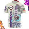 2024 Fashion Summer New 3D Cartoon Ghost Blade Anime Printed Short Sleeve Casual Loose Comfortable Round Neck T-shirt