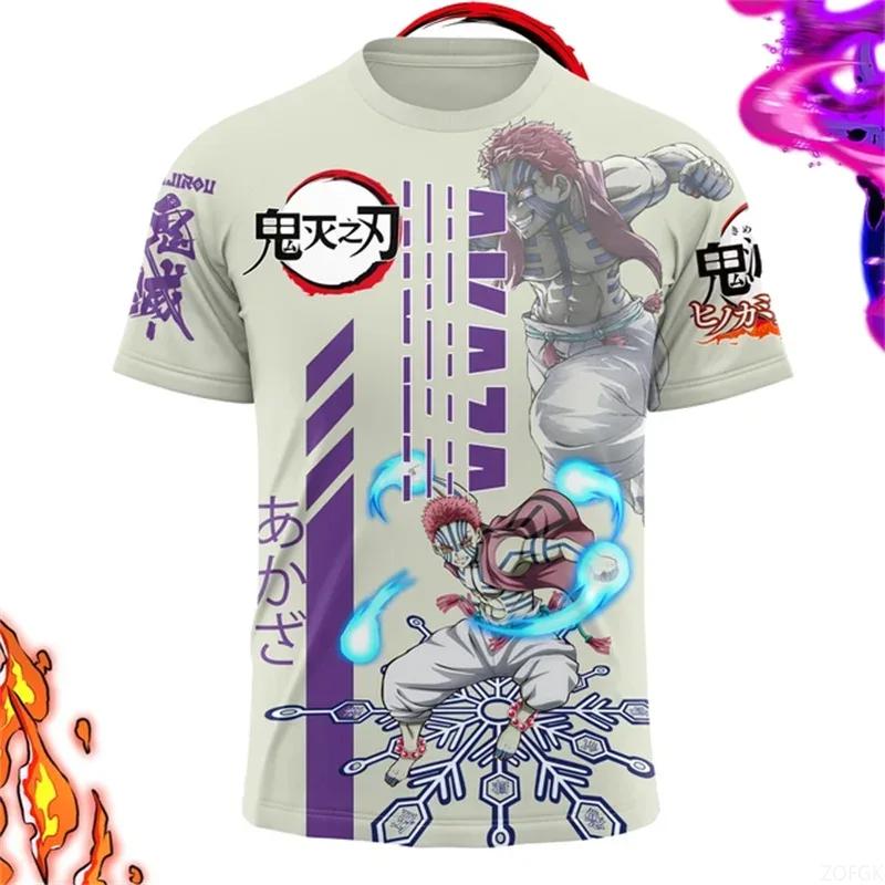 2024 Fashion Summer New 3D Cartoon Ghost Blade Anime Printed Short Sleeve Casual Loose Comfortable Round Neck T-shirt