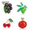 SKEDS Creative New Cute Fruits Brooches Pins For Women Girls Cherry Suit Clothing Decorations Collar Clip Brooch Jewelry Gift