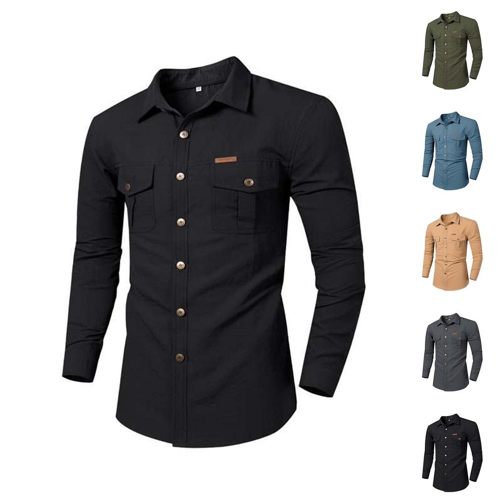 Men's Autumn Casual Loose Workwear Long-Sleeved Shirt Men's Fashion Trend Long-Sleeved Shirt