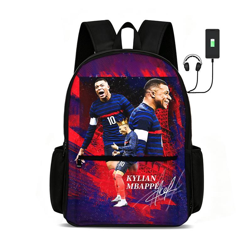 Apprentissage, Sortie École Sac Quotidien pour Enfant Football Sport Sac à Dos Enfants Sac à Dos Haaland Étoile de Football Sac à Dos Cadeau