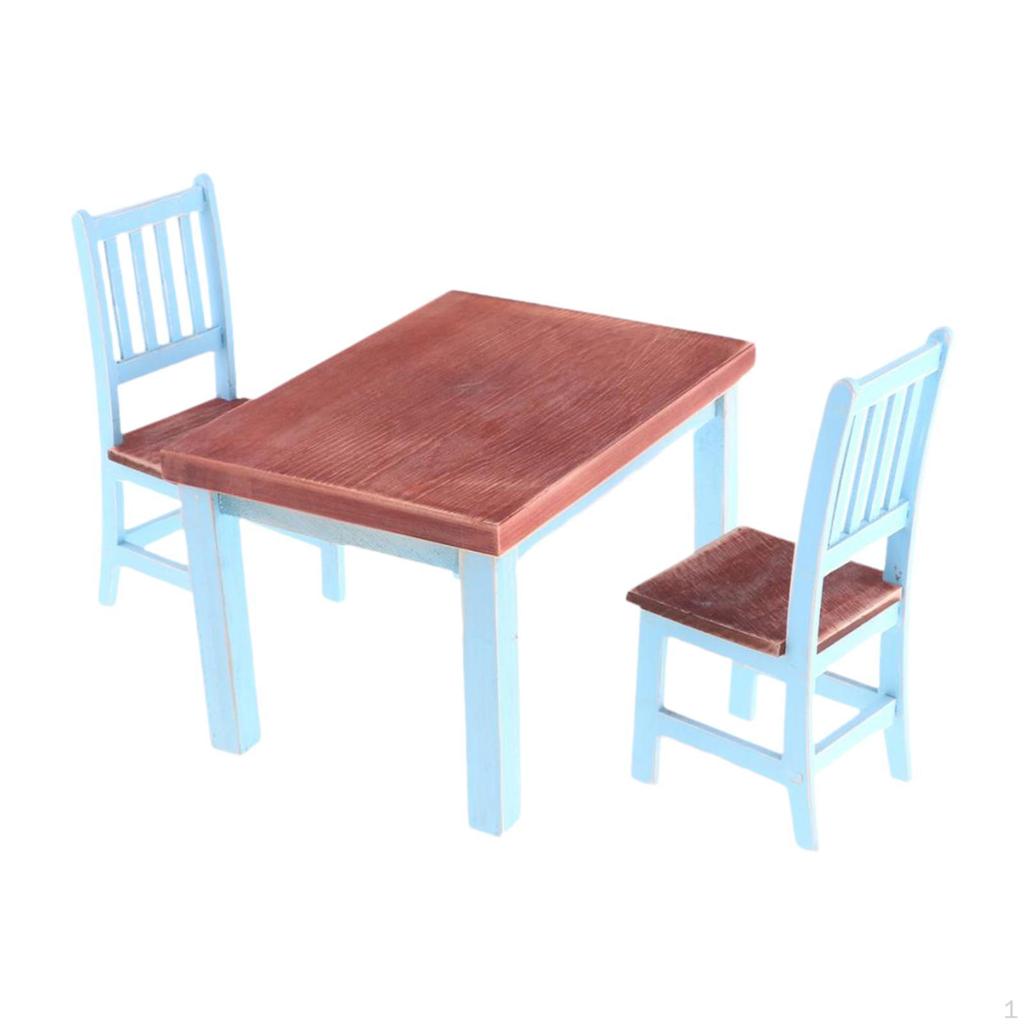 1:12 Puppenhaus Esszimmer Szenen Spielset Mini Tisch- und Stuhlmodell für