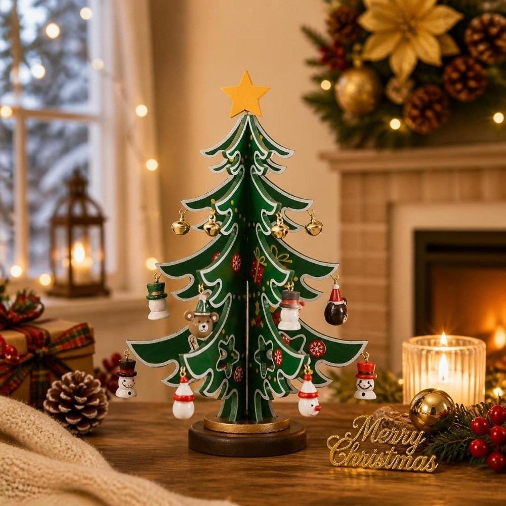 Reindeer Wood Christmas Tree Decoration Santa Pendant DIY Xmas Tree Ornaments Christmas Craft