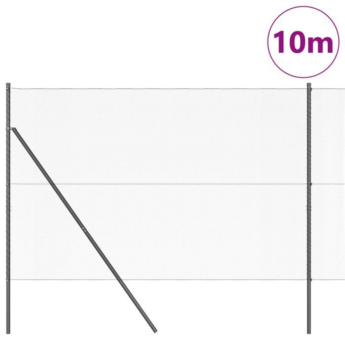 Clôture Hexagonale vidaXL Grise 1,6x10 m Acier 3352793
