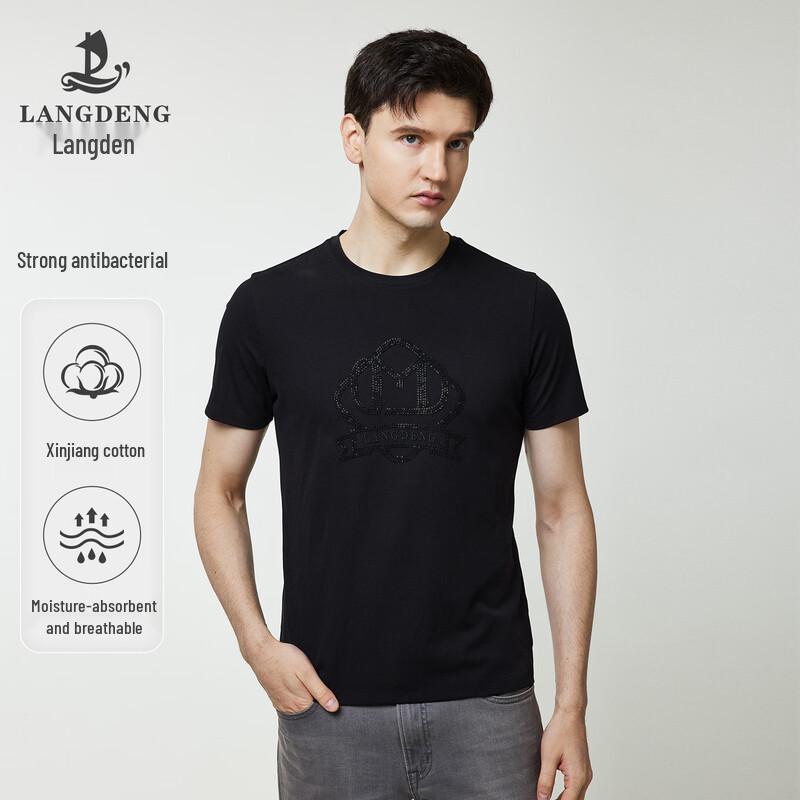 Langdeng Men s Antibacterial Stretch Round Neck T-Shirt L (175/92A)